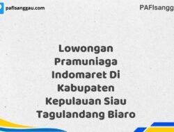Lowongan Pramuniaga Indomaret Di Kabupaten Kepulauan Siau Tagulandang Biaro Maret Tahun 2025 (Cek Segera)