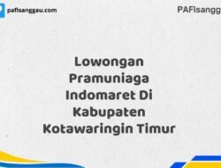 Lowongan Pramuniaga Indomaret Di Kabupaten Kotawaringin Timur Maret Tahun 2025 (Segera)