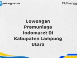 Lowongan Pramuniaga Indomaret Di Kabupaten Lampung Maret Tahun 2025