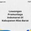Lowongan Pramuniaga Indomaret Di Kabupaten Nias Maret Tahun 2025 (Segera)