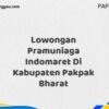 Lowongan Pramuniaga Indomaret Di Kabupaten Pakpak Bharat Maret Tahun 2025 (Lamar Sekarang)