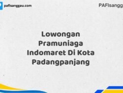 Lowongan Pramuniaga Indomaret Di Kota Padangpanjang Maret Tahun 2025 (Apply Now)
