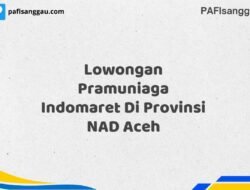Lowongan Pramuniaga Indomaret Di Provinsi NAD Aceh Maret Tahun 2025 (Cek Segera)