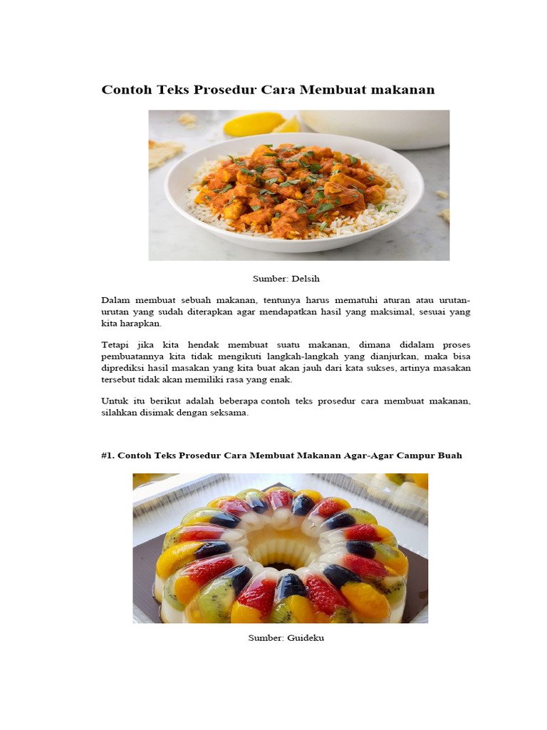 Resep Masakan Teks Prosedur atau Bukan? Temukan Jawabannya!