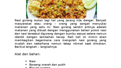 apakah resep masakan termasuk teks prosedur jelaskan alasannya