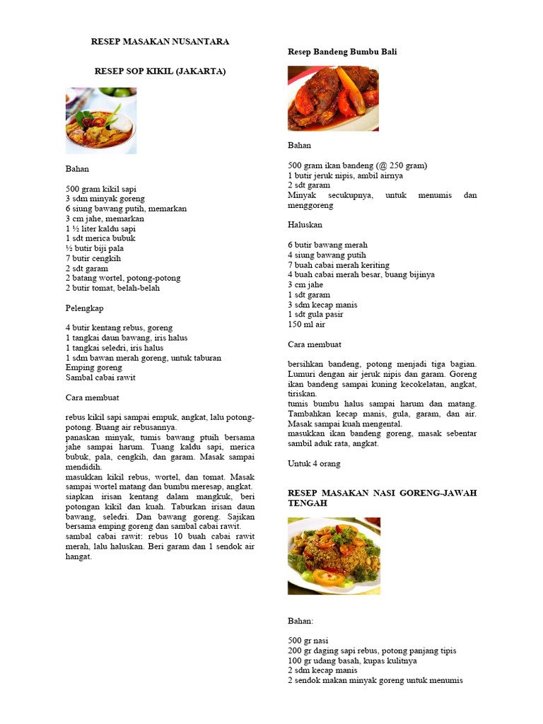 Resep Masakan Nusantara PDF Ratusan Menu Lezat Download Gratis!